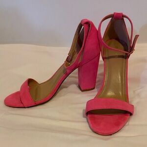 Pink Block Heel Sandals